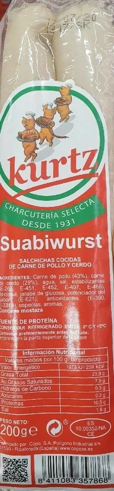 Suabiwurst  salchichas de pollo y cerdo