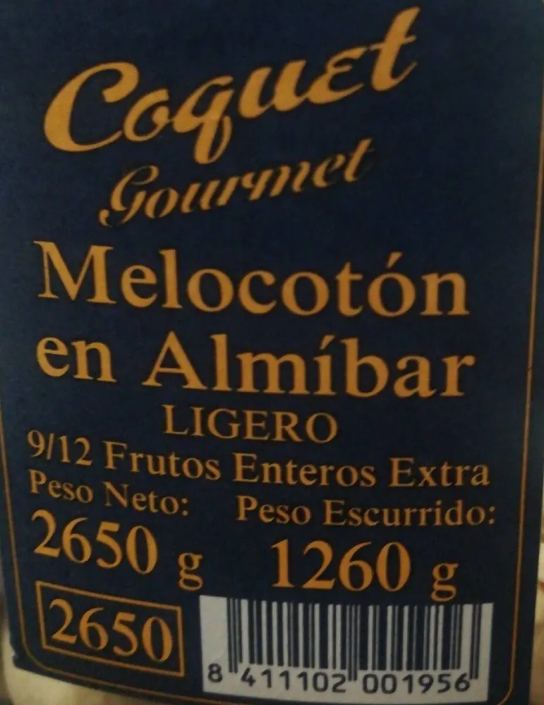 Melocoton en almíbar
