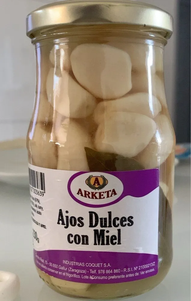 Ajios dulces con miel