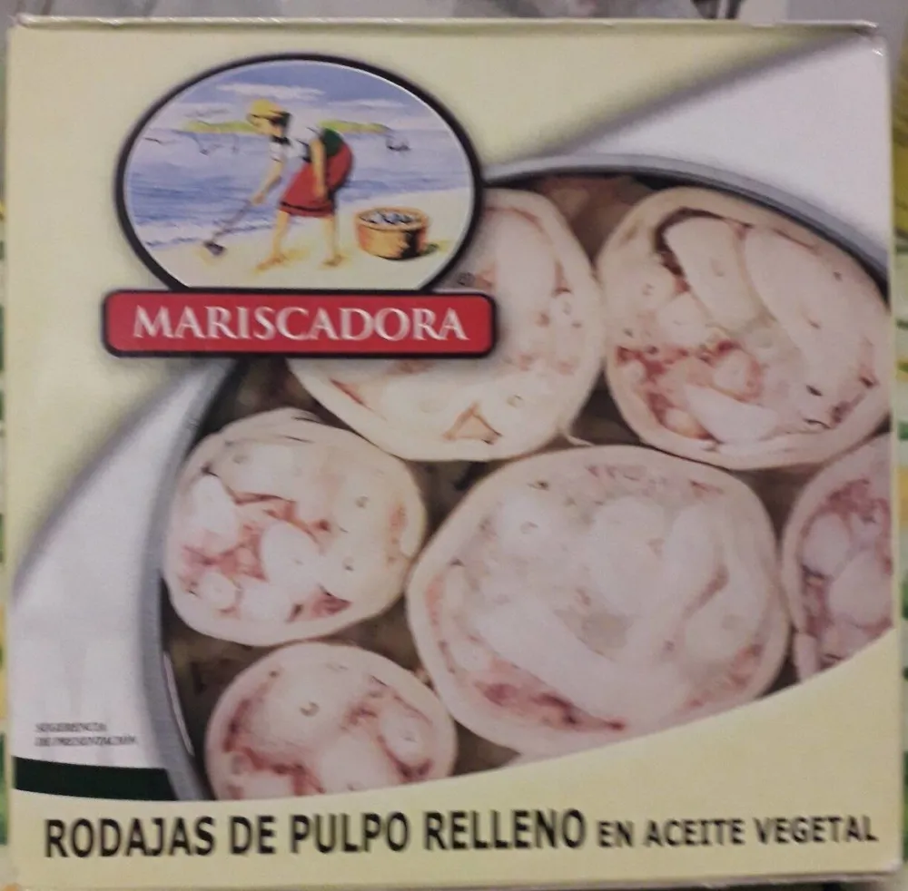 Rodajas de pulpo en aceite vegetal