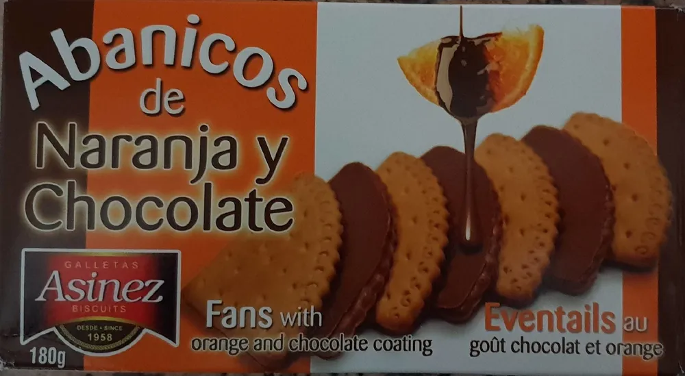 Abanicos de naranja y chocolate