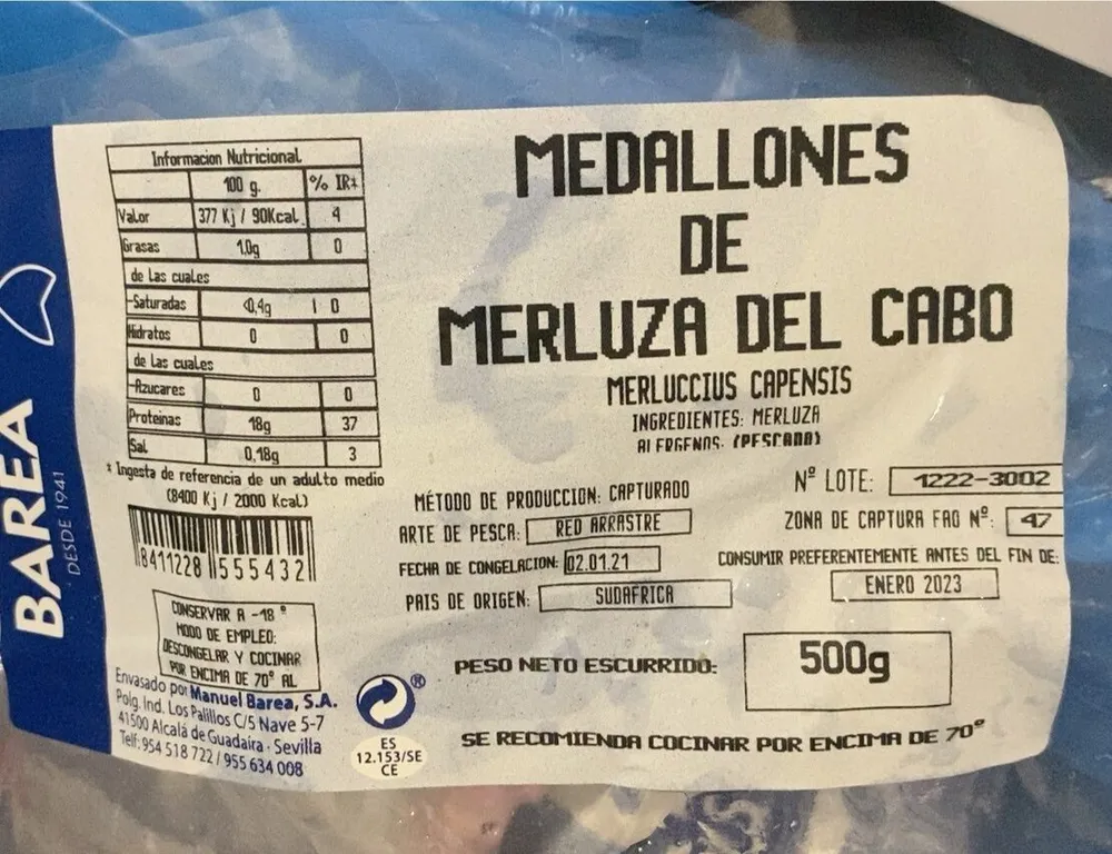 Medallones de merluza del cabo