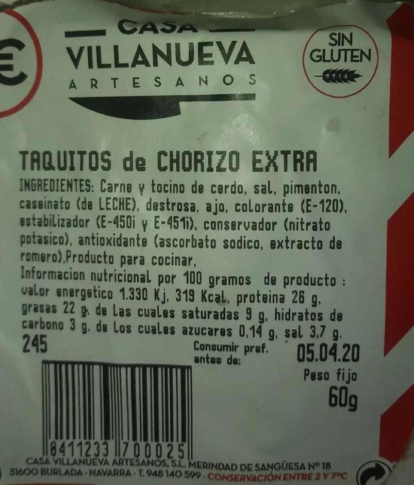 Taquitos chorizo extra
