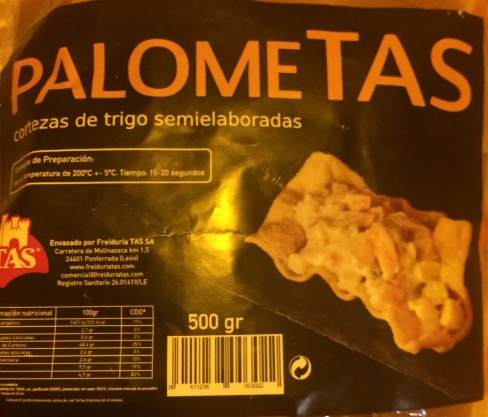 Palometas cortezas de trigo semielaboradas