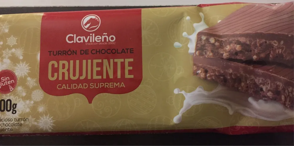 Turrón de chocolate crujiente