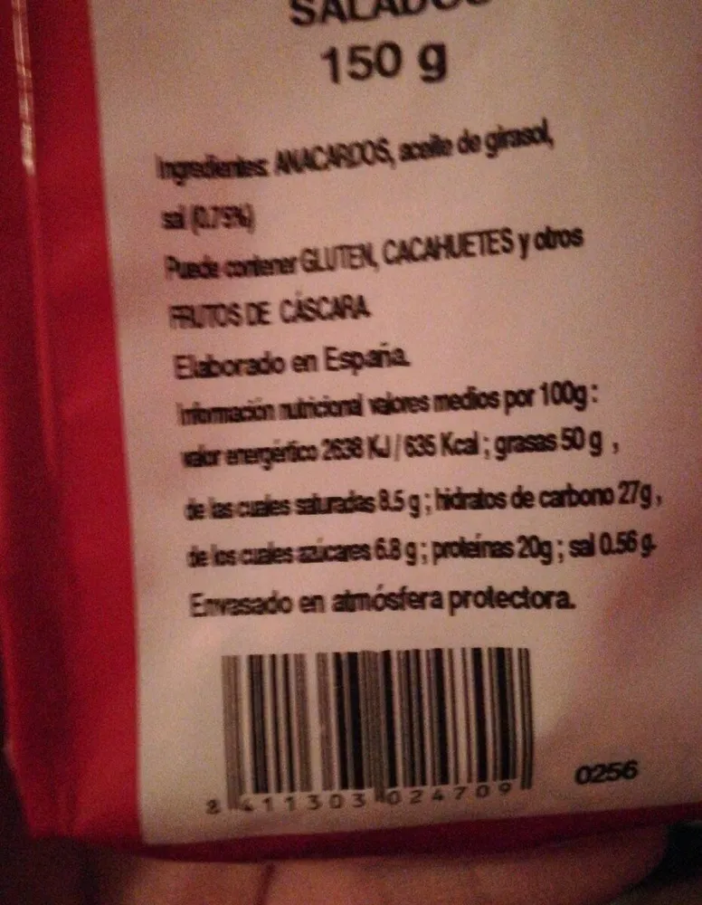 Anacardos fritos salados