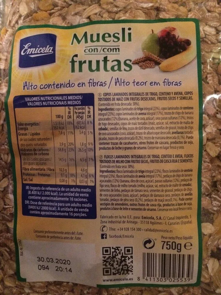Muesli con frutas