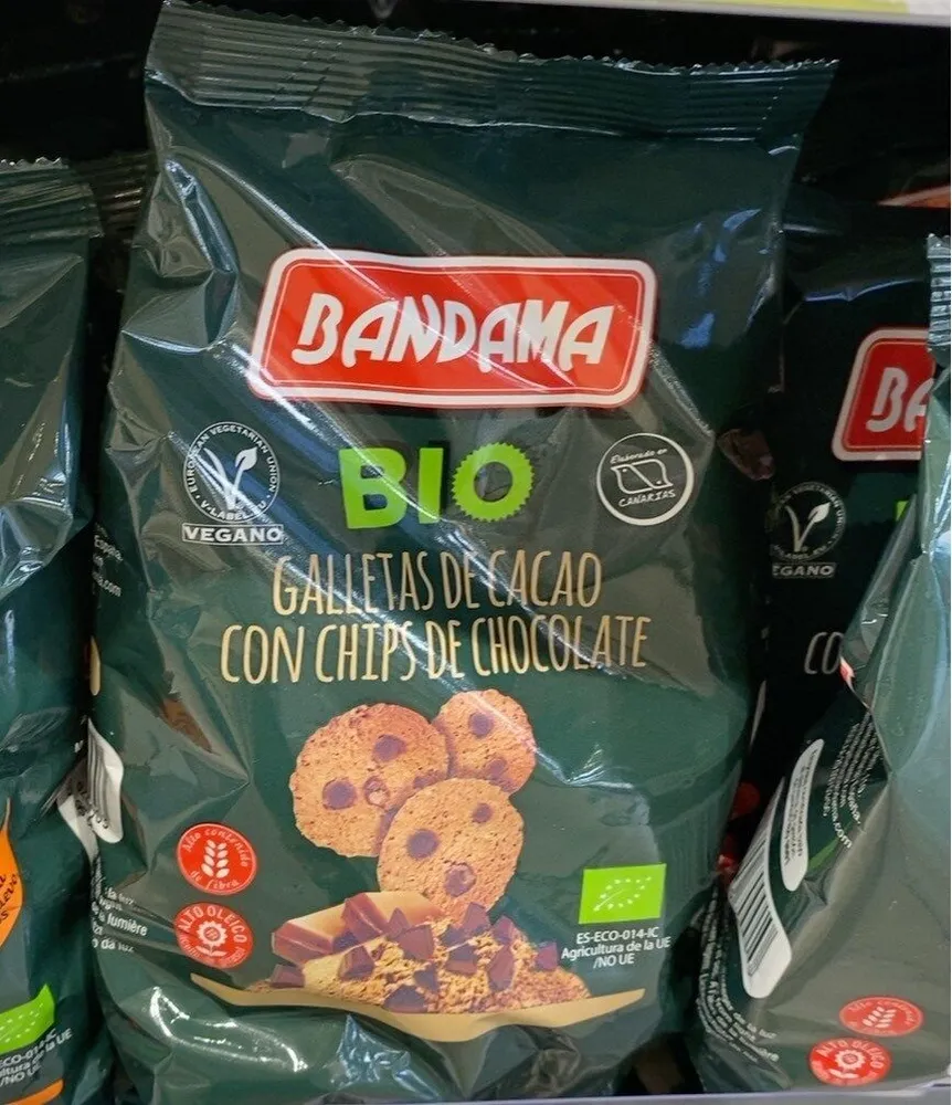 Bio galleta de cacao con chips de chocolate