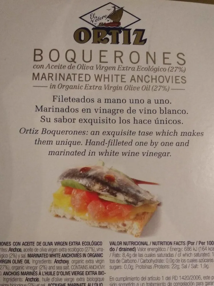 Boquerones con aceite oliva