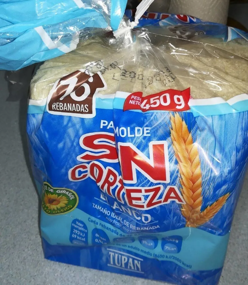 Pan de molde sin corteza