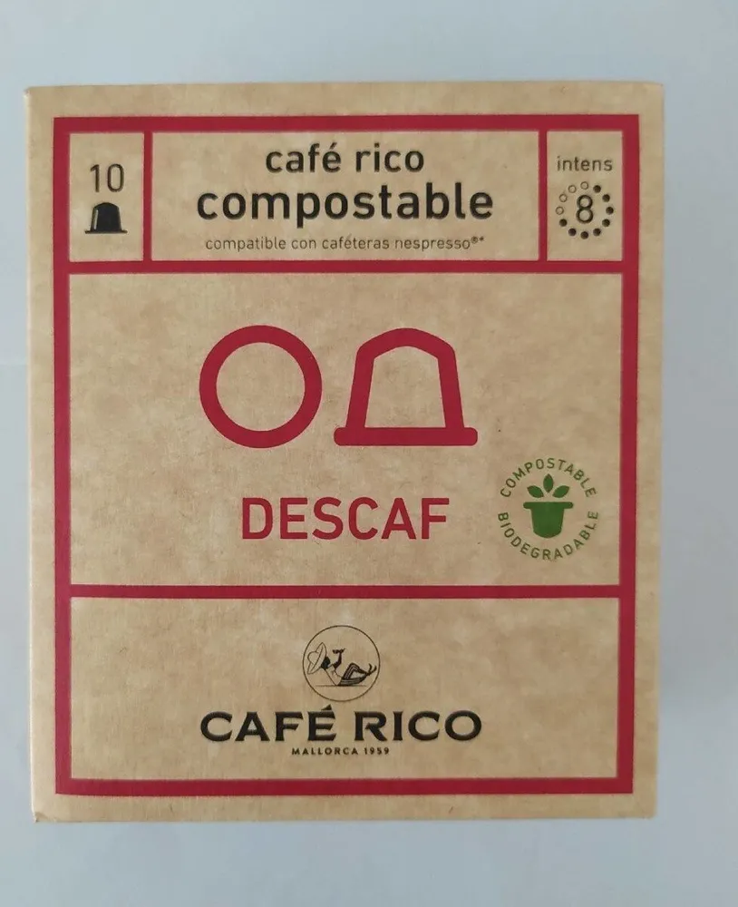 Café descafeinado cápsulas compostables