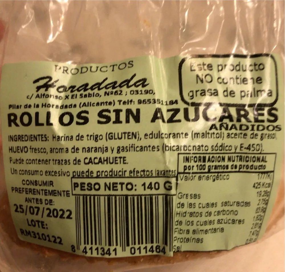 Rollos sin azucar
