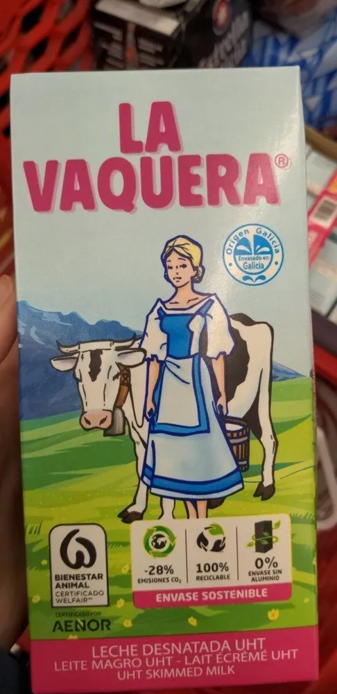 Leche desnatada la vaquera