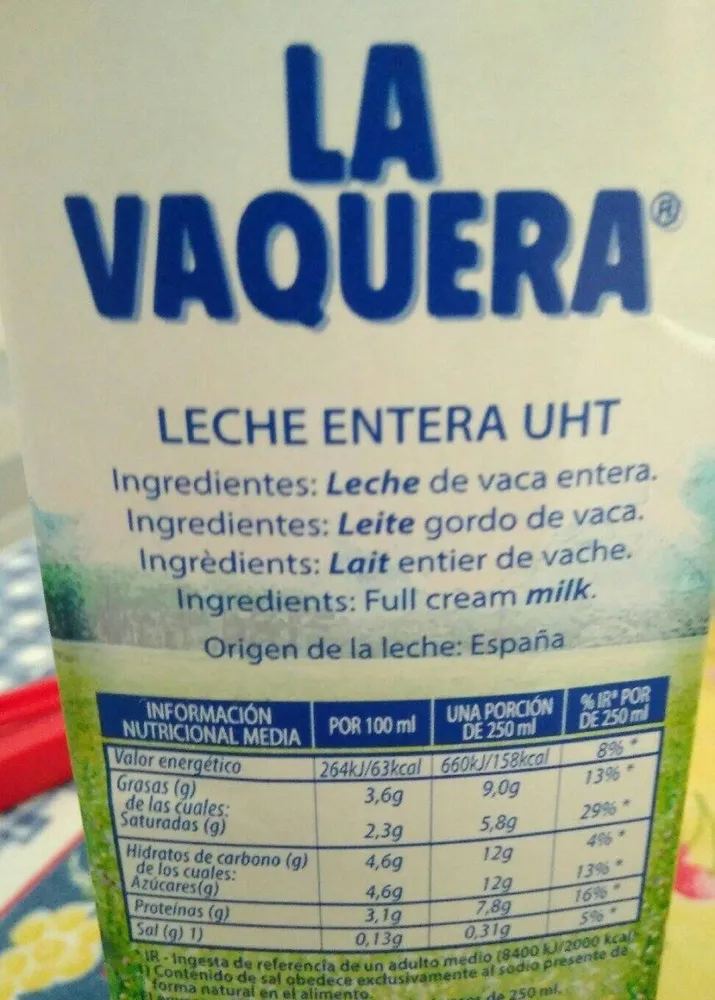 Leche de vaca