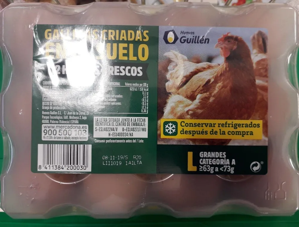 12 Huevos frescos
