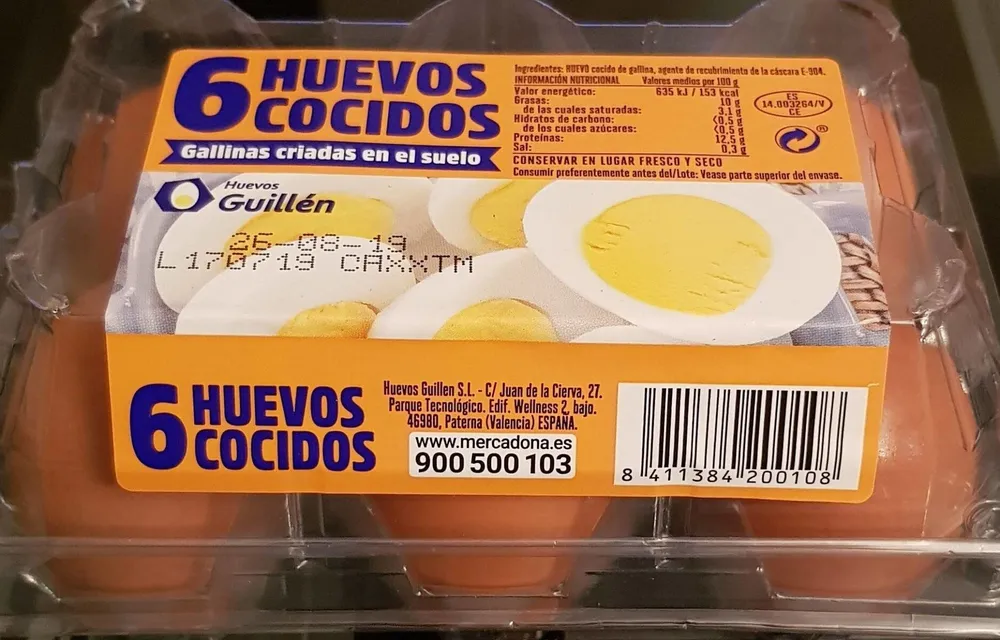 6 huevos cocidos