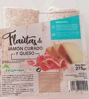 Flautas de jamón curado y queso