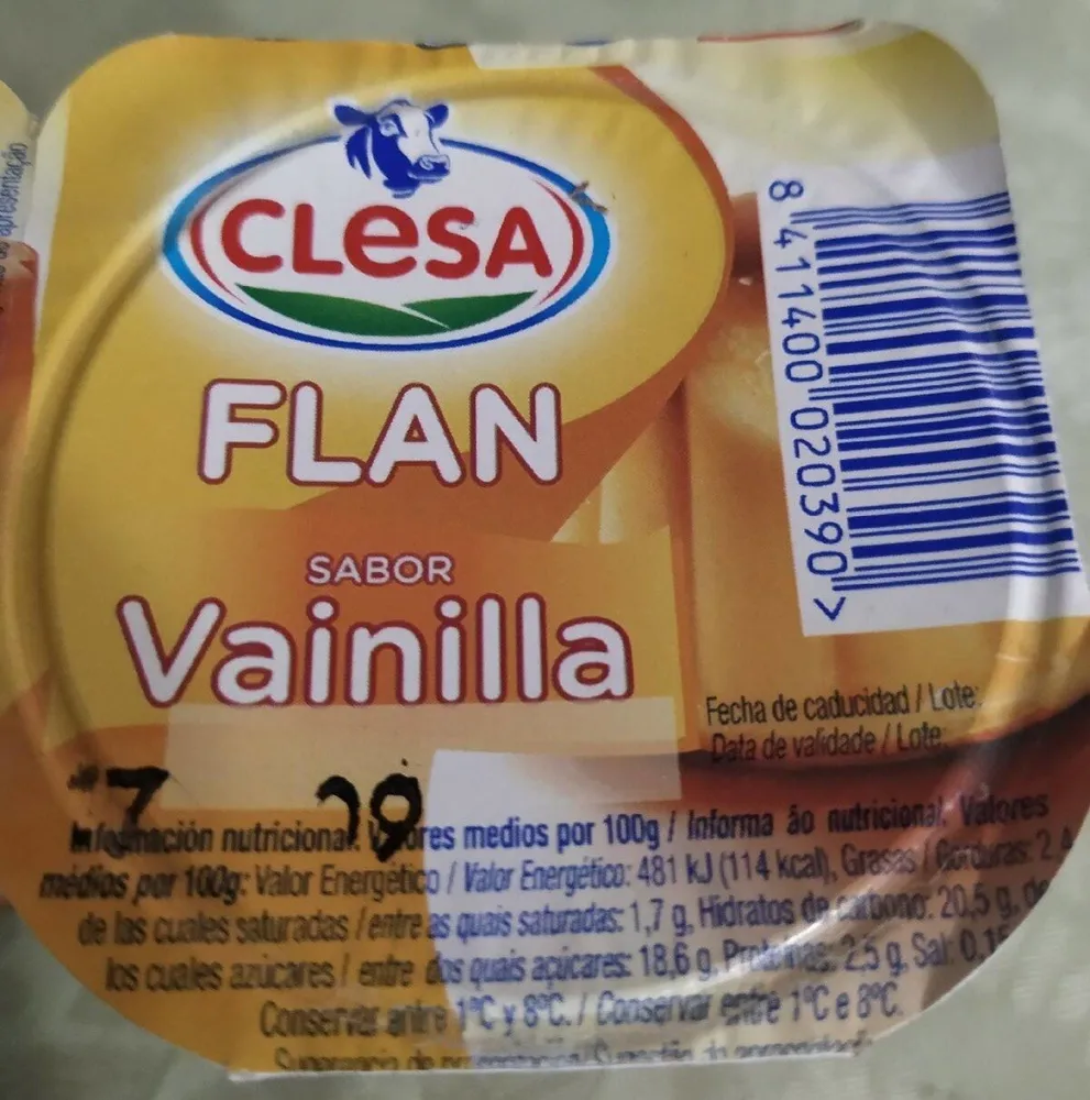 Flan sabor vainilla
