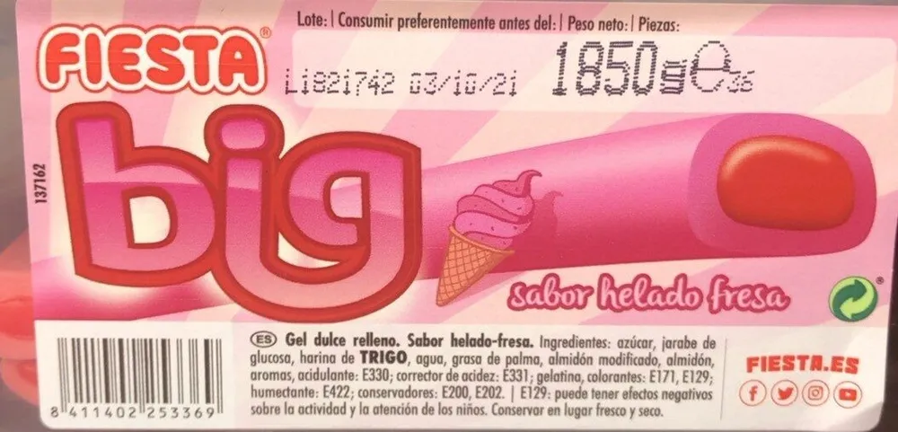 Regaliz Sabor helado de fresa