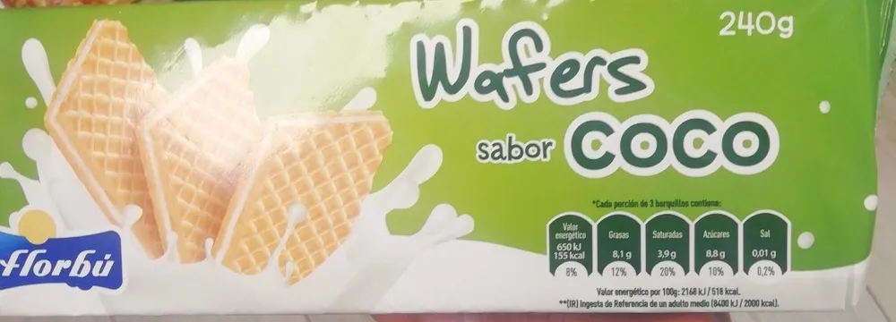 Wafers sabor coco