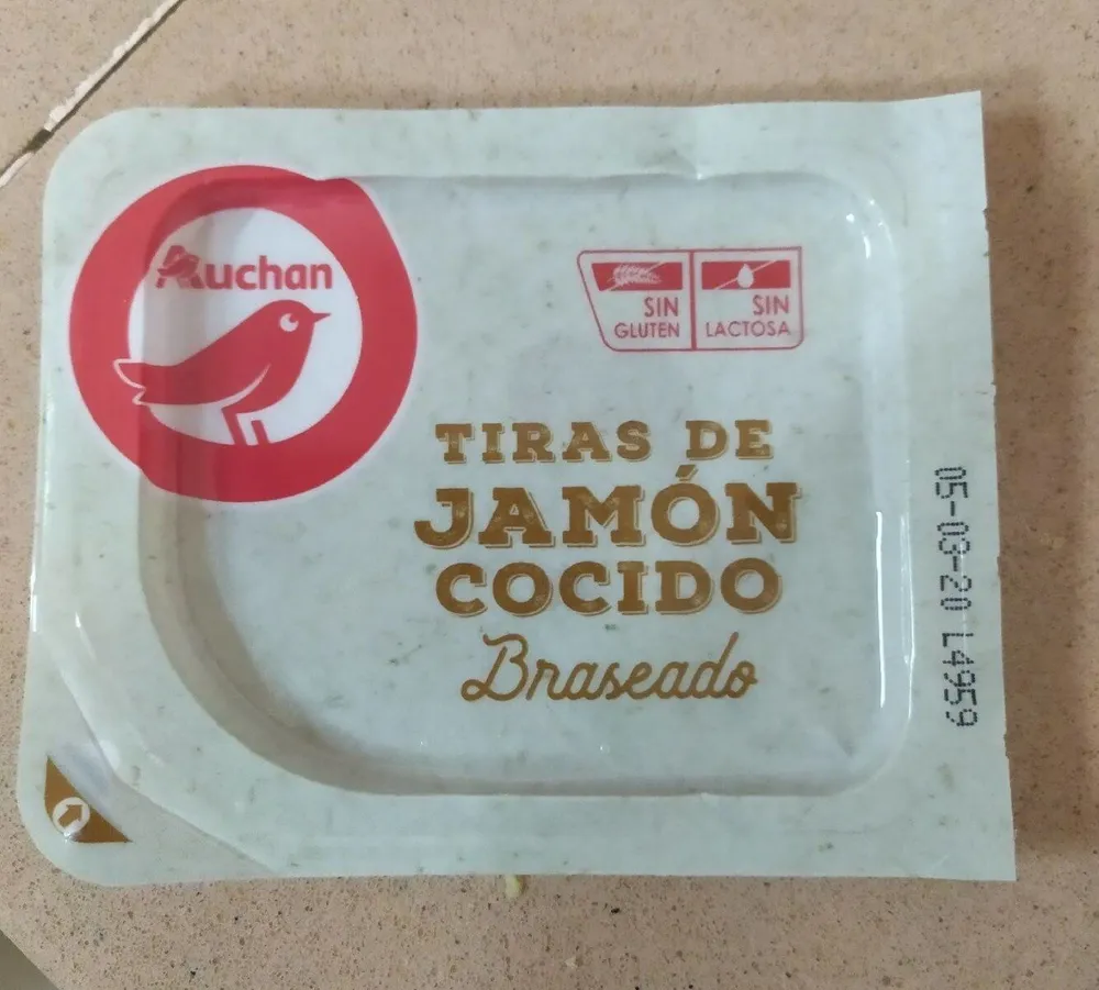 Tiras de jamón cocido braseado