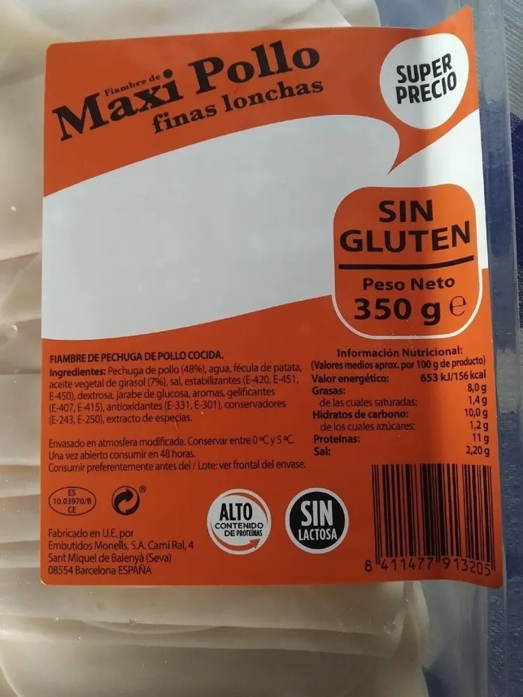 MaxiPollo finas lonchas