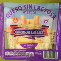 Queso sin lactosa mezcla cortado en tapas