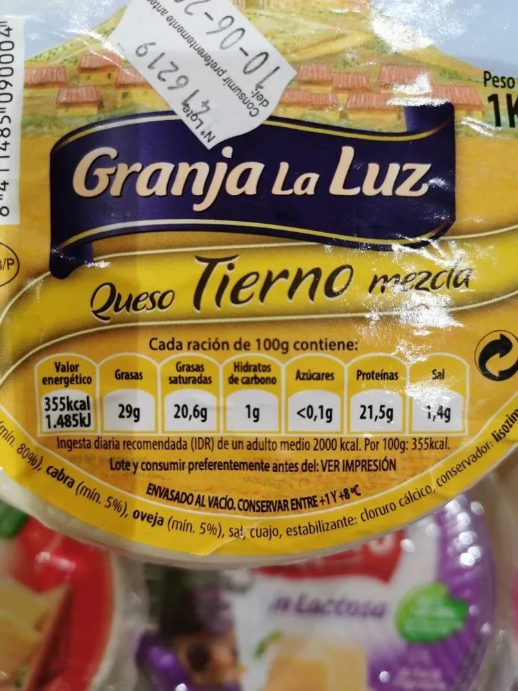 Queso tierno mezcla