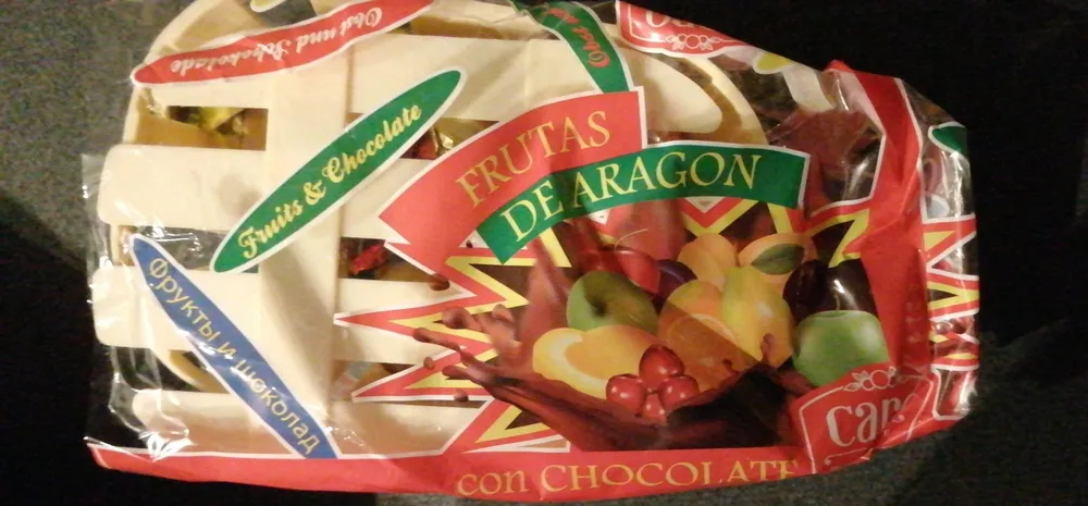 Frutas de Aragon con chocolate