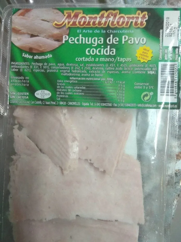 Pechuga de pavo cocida