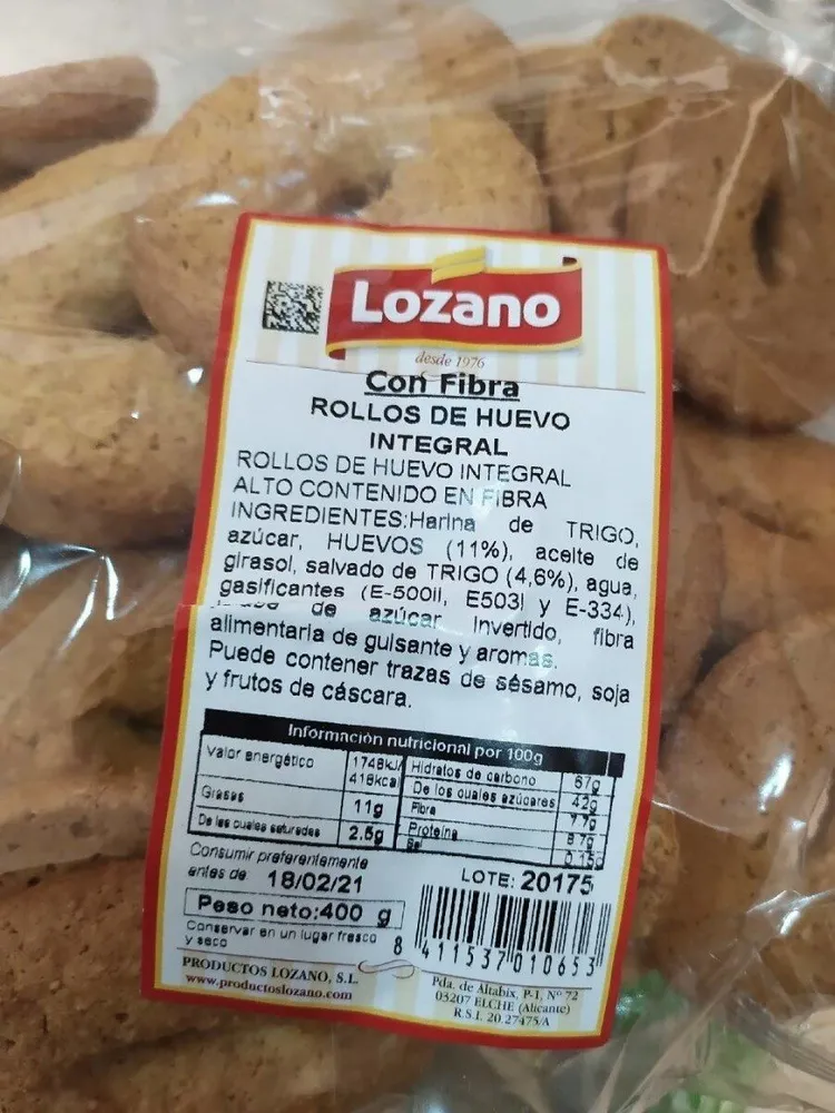 Rollos de huevo integral con fibra