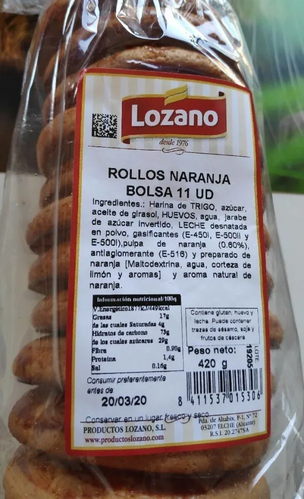Rollos de naranja