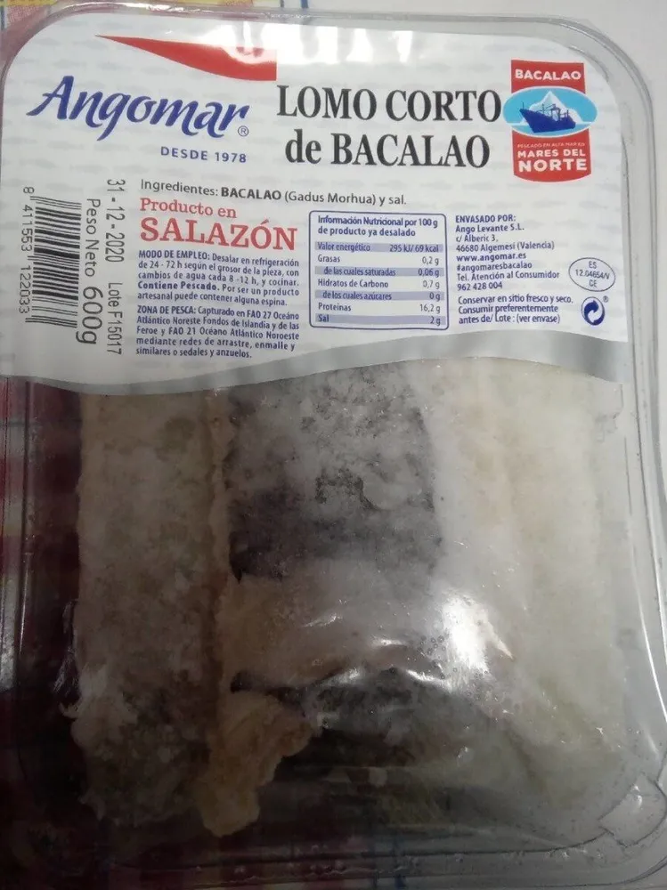 Lomo cortado de bacalao