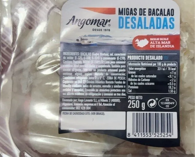 Migas de bavalao desaladas