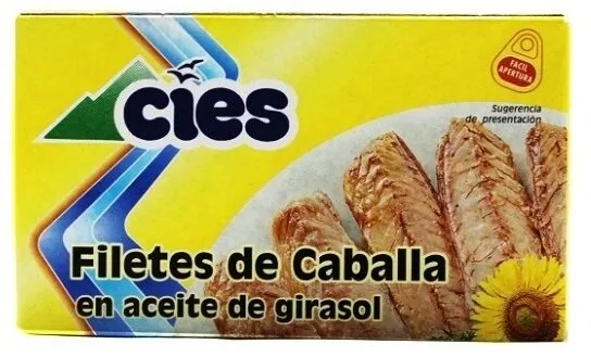 Filetes de caballa en aceite de girasol