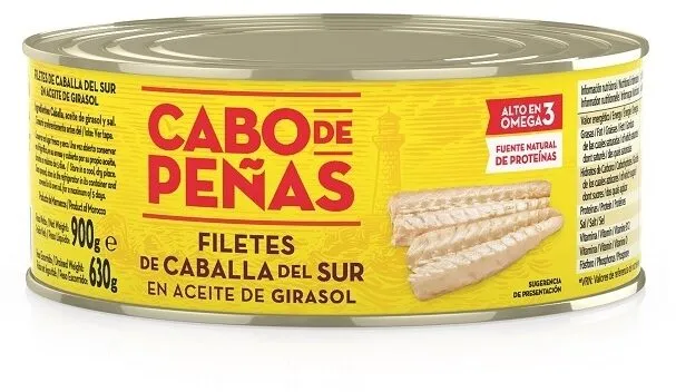 Filetes de caballa del sur en aceite de girasol