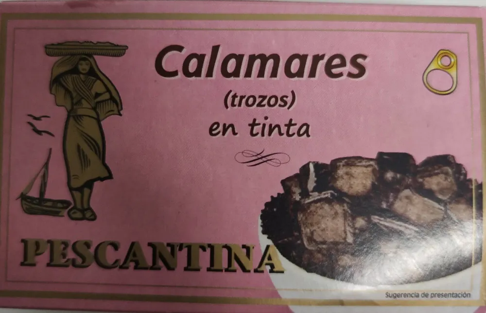 Calamares trozos en tinta