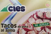 Tacos de pota al ajillo