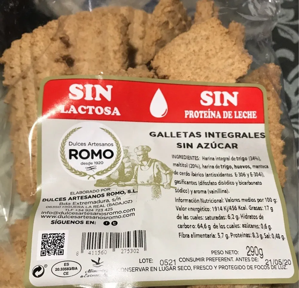 Galletas integrales sin azucar