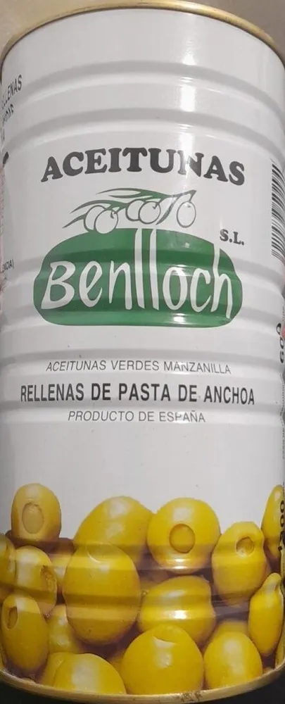 Aceitunas rellenas de pasta de anchoa