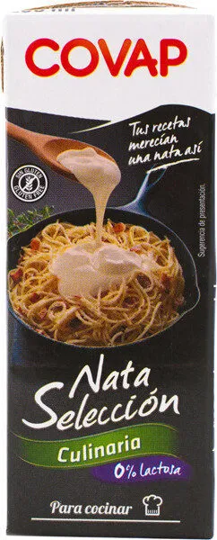 Nata selección culinaria sin lactosa para cocinar