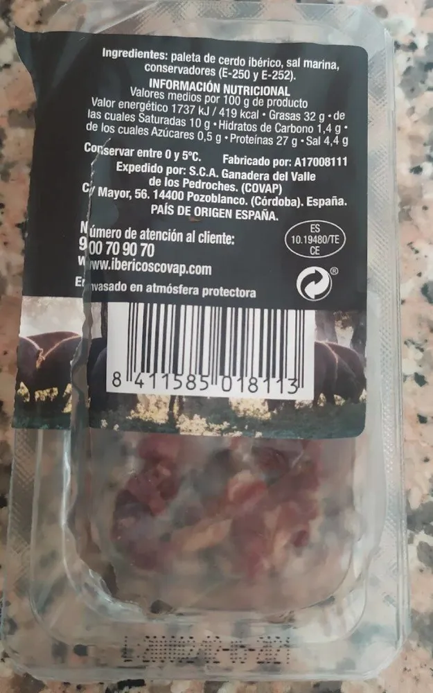 Paleta de cerdo ibérico