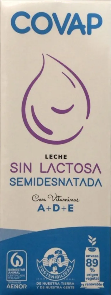 Leche semidesnatada sin lactosa
