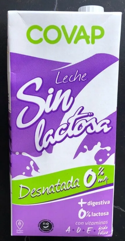 Leche desnatada sin lactosa