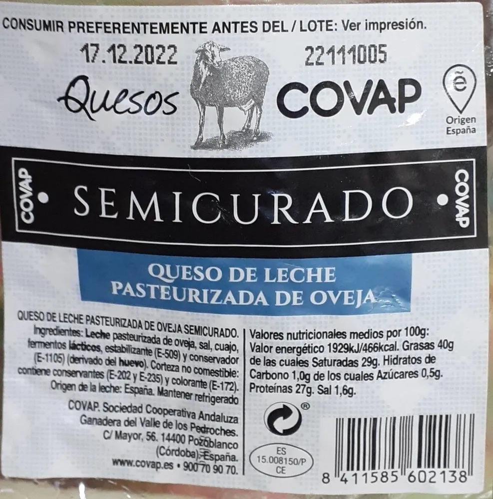Queso semicurado oveja