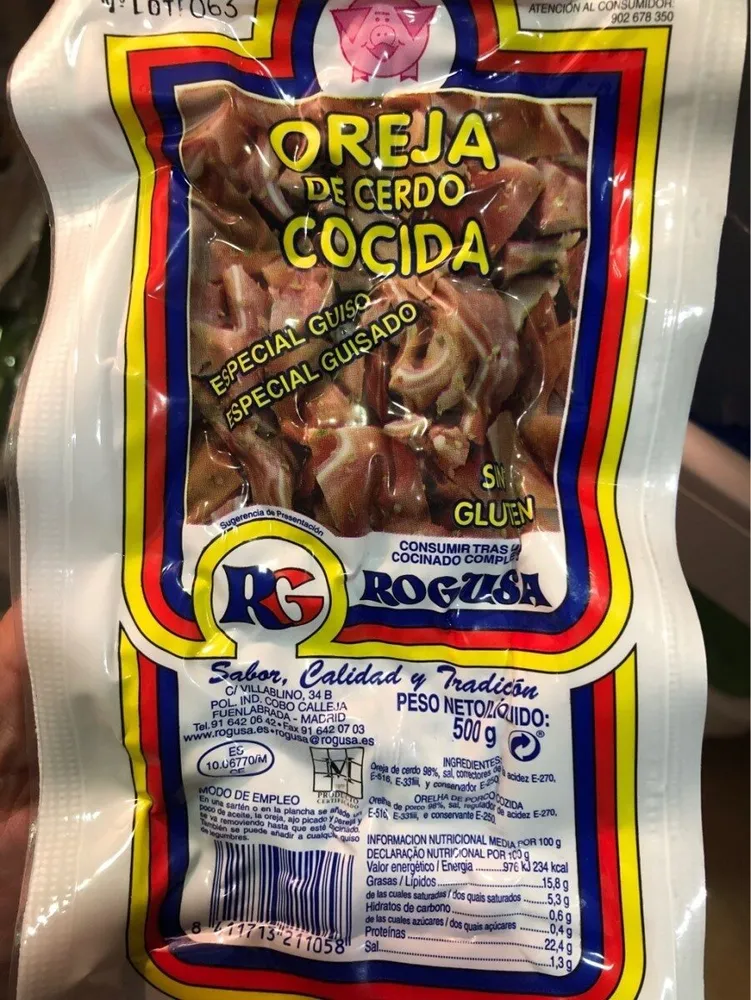 Oreja de Cerdo Cocida