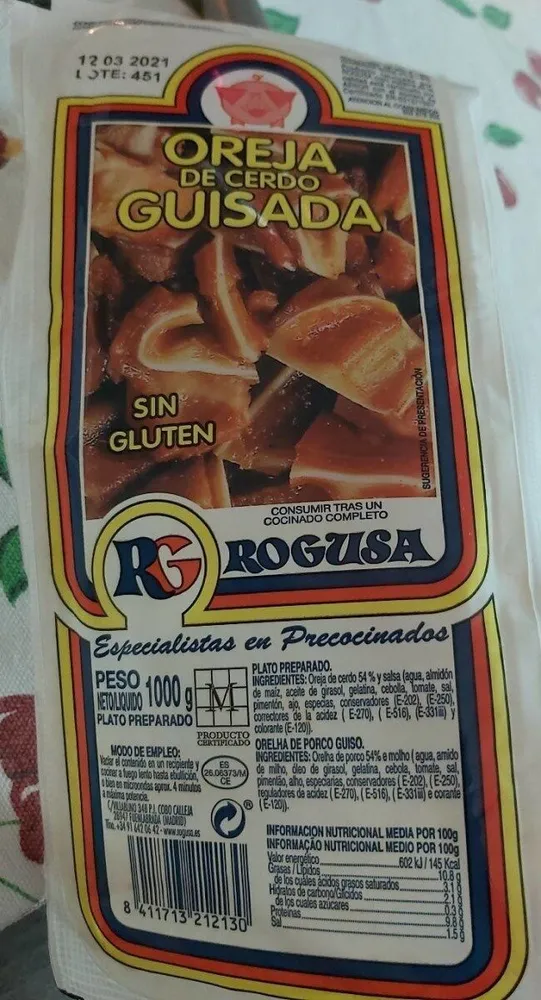 Oreja de cerdo guisada
