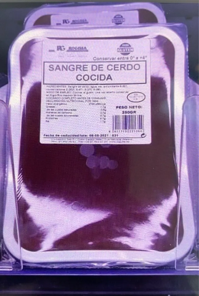 Sangre de cerdo cocida