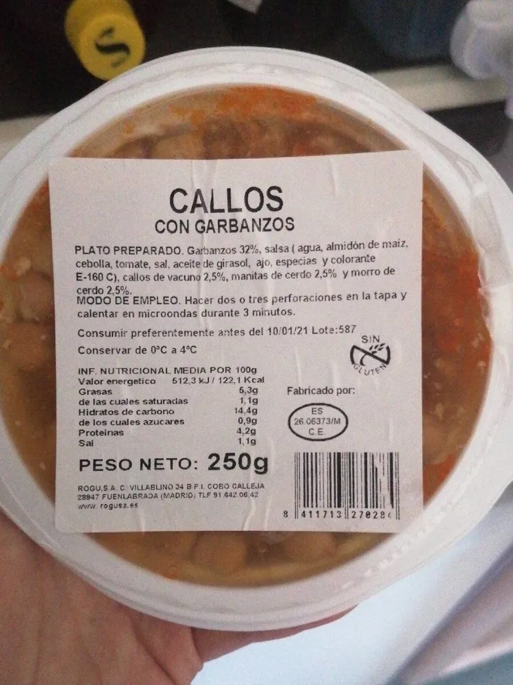 Callos con garbanzos