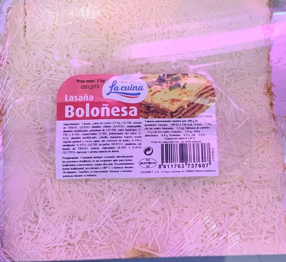 Lasaña boloñesa